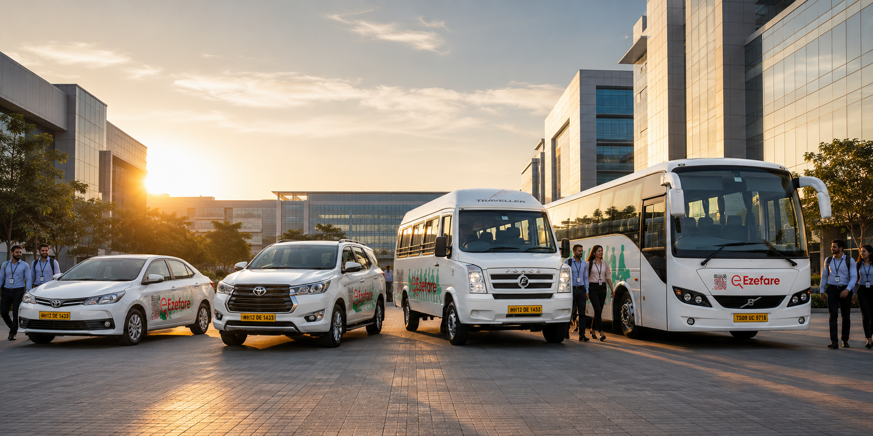 EZEFARE fleet and employee transportation at a corporate campus